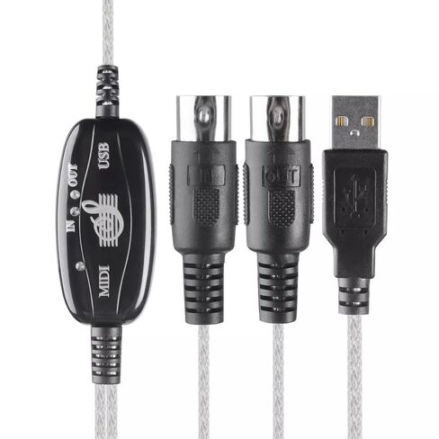 2Pcs USB in-Out MIDI Interface 6.6ft / 2m Cable Converter Compatible with PC Music Keyboard Adapter Cord in Saudi Arabia