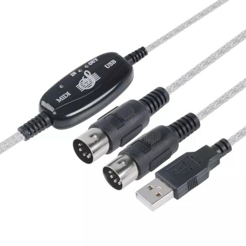 2Pcs USB in-Out MIDI Interface 6.6ft / 2m Cable Converter Compatible with PC Music Keyboard Adapter Cord in Saudi Arabia