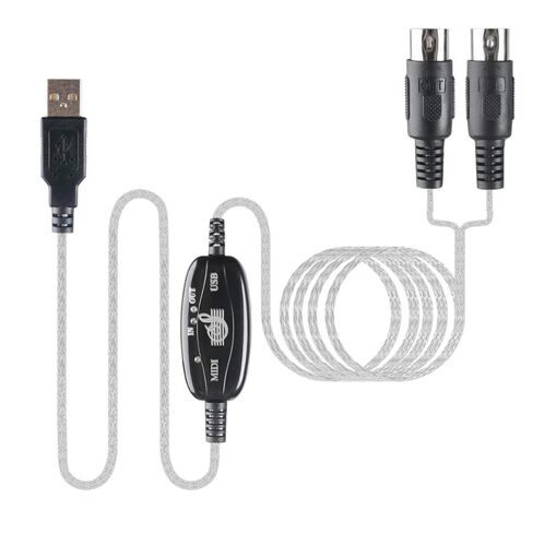 2Pcs USB in-Out MIDI Interface 6.6ft / 2m Cable Converter Compatible with PC Music Keyboard Adapter Cord in Saudi Arabia