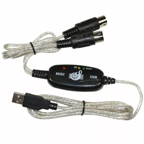 2Pcs USB in-Out MIDI Interface 6.6ft / 2m Cable Converter Compatible with PC Music Keyboard Adapter Cord in Saudi Arabia