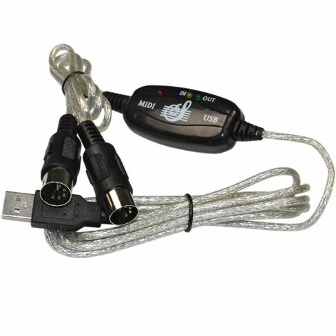 2Pcs USB in-Out MIDI Interface 6.6ft / 2m Cable Converter Compatible with PC Music Keyboard Adapter Cord in Saudi Arabia