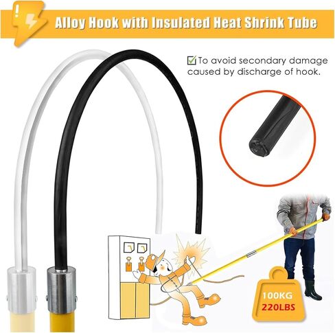 High Voltage Emergency Rescue Sticks, Lightweight Body Rescue Hook 6 FT Insulated 3 5 10ft Long, 10kV 35kV 110kV 220kV Commercial Anti-electrocution Lifeguard Rod Kit(Size:1.8m/5.9ft,Color:yellow) in Saudi Arabia