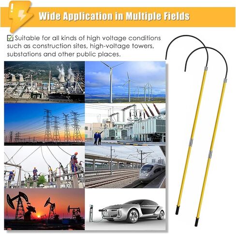 High Voltage Emergency Rescue Sticks, Lightweight Body Rescue Hook 6 FT Insulated 3 5 10ft Long, 10kV 35kV 110kV 220kV Commercial Anti-electrocution Lifeguard Rod Kit(Size:1.8m/5.9ft,Color:yellow) in Saudi Arabia