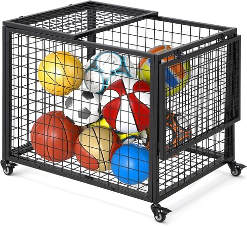 تخزين Cart Ball Aecojoy ، صندوق كرة السلة المتداول مع عجلات للجراج والمدارس والصالة الرياضية والمعدات الرياضية ومنظم الألعاب ، داخلي وخارجي in Kuwait