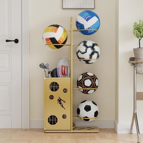 Vertical Basketball Storage Rack Easy to Assemble Sports Ball Storage Solution for Garage or Outdoor Use Space Saving Design (6 layers) in Saudi Arabia