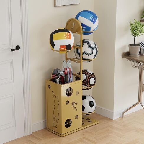 Vertical Basketball Storage Rack Easy to Assemble Sports Ball Storage Solution for Garage or Outdoor Use Space Saving Design (6 layers) in Saudi Arabia