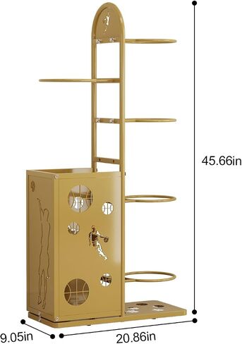 Vertical Basketball Storage Rack Easy to Assemble Sports Ball Storage Solution for Garage or Outdoor Use Space Saving Design (6 layers) in Saudi Arabia
