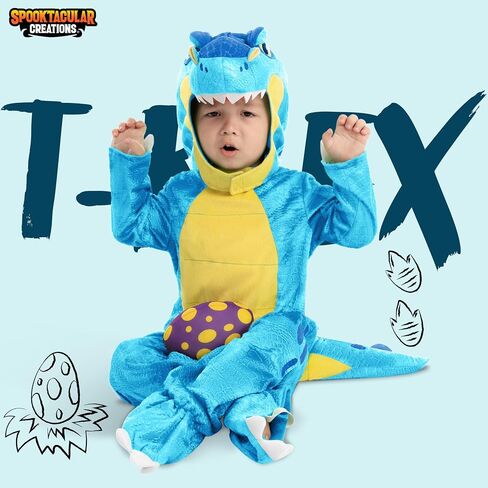 Spooktacular Creations Green T-Rex Costume, Dinosaur jumpsuit Jumpsuit for Toddler and Child Halloween Dress Up Party (3T (3-4 yrs)) in Saudi Arabia