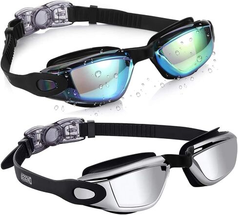 Swim Goggles, 2 Pack Swimming Goggles Anti Fog No Leaking UV Protection Wide View For Adult Women Men Youth in Saudi Arabia