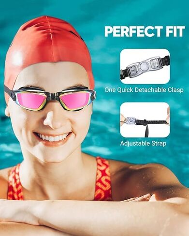 Swim Goggles, 2 Pack Swimming Goggles Anti Fog No Leaking UV Protection Wide View For Adult Women Men Youth in Saudi Arabia