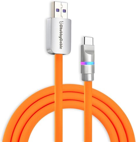 CHUBBYCABLE NEON CHUBBY-كابل الشحن السريع مع الضوء الذكي RGB COLL LED UP LED كابل شحن USB ، الأخضر ، USB-A إلى النوع C ، 6.6 قدم in Kuwait