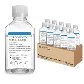 TG electrophoresis Buffer (10x) ، Tris-glycine Transfer Buffer للبقع الغربية والمواد الهلامية الأصلية ، الرقم الهيدروجيني 8.3 ، 500 مل/زجاجة ، زجاجة واحدة in Kuwait