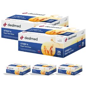 Dealmed Rapid Diagnostic Strep A Test Kits – Made in USA, CLIA-Waived, 25 Tests/Box (Pack of 1) in Kuwait