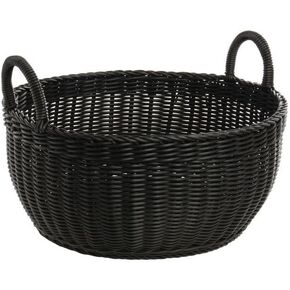 HUBERT Basket with Handles Round Black Plastic- 17" Dia x 8" H in Kuwait