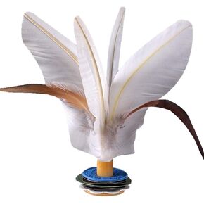 OPOB 5 Pcs Kick Shuttlecock Chinese Jianzi Colorful Feather Foot Shuttlecock Sports Outdoor Toy Game Decompression Movement (White, Height:14cm/5.51") in Saudi Arabia