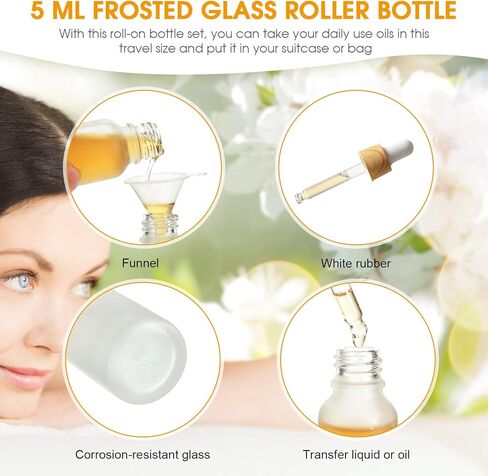 Patelai 8 Pieces Frosted Glass Dropper Bottles Essential Oil Bottles with Eye Dropper and Bamboo Lids Perfume Sample Essence Liquid Cosmetic Containers and 2 Pieces Funnel(5 ml/ 0.2 oz) in Saudi Arabia