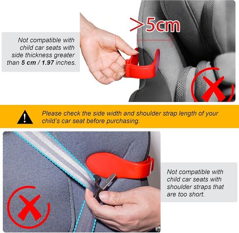 Car Seat Strap Organizer Clip – Keep Harness Straps Neat & Easily Accessible – Prevents Twisting & Tangling – Universal Fit for Infant, Toddler, and Booster Seats – Quick Installation, 2 Pack (Red) in Kuwait