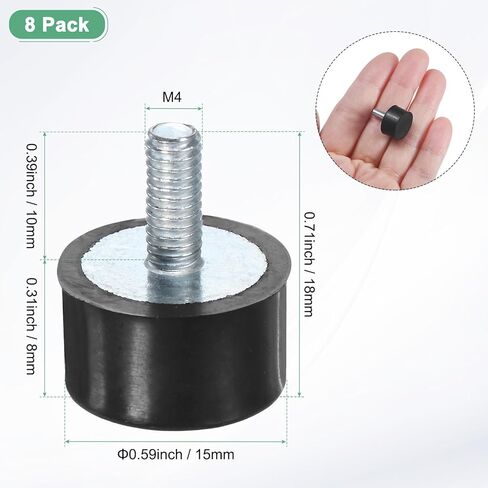 8 حزم يتصاعد المطاط D15mmxH10mm عزل الاهتزاز المذكور امتصاص الصدمات الاسطوان in Kuwait