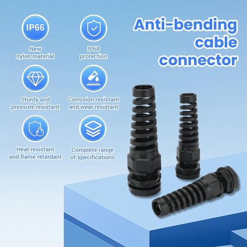 4pcs M27 موصل سلك الإغاثة ، PA66 NYLON FLEX FLUC SPORAL CABLAND ، موصل الكبلات القابل للتعديل 13-18 مم IP69 ، موصلات قبضة الكابل مع حشيات وقفل (أسود) in Saudi Arabia