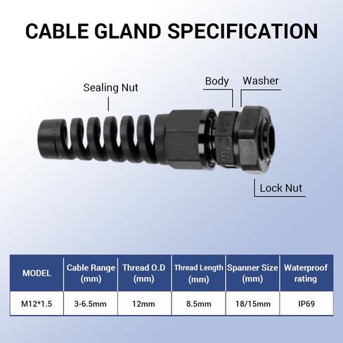 4pcs M27 موصل سلك الإغاثة ، PA66 NYLON FLEX FLUC SPORAL CABLAND ، موصل الكبلات القابل للتعديل 13-18 مم IP69 ، موصلات قبضة الكابل مع حشيات وقفل (أسود) in Saudi Arabia