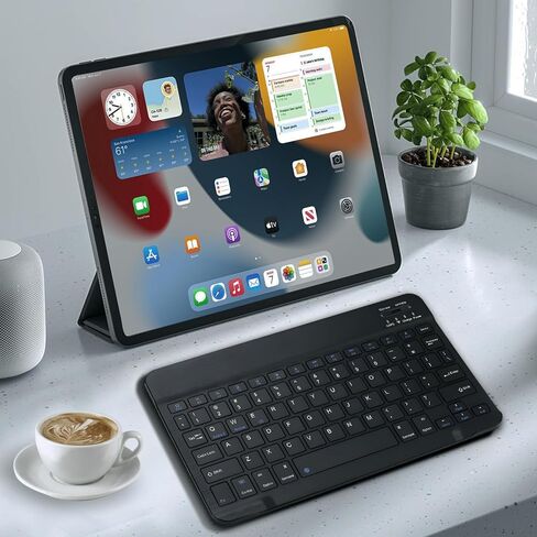 لوحة مفاتيح Bluetooth لجهاز iPad ، لوحة مفاتيح لاسلكية محمولة قابلة لإعادة الشحن لأجهزة اللوحات iPad ، متوافقة مع جميع أجهزة نظام iOS/Windows/Android in Kuwait
