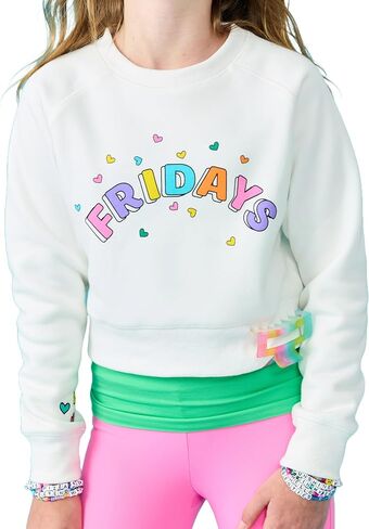 iscream Big Girls Softest Puff Fleece Crewneck Fun Graphic Sweatshirt - Chill Vibes Collection in Saudi Arabia