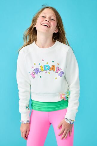 iscream Big Girls Softest Puff Fleece Crewneck Fun Graphic Sweatshirt - Chill Vibes Collection in Saudi Arabia