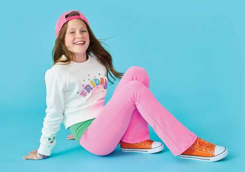 iscream Big Girls Softest Puff Fleece Crewneck Fun Graphic Sweatshirt - Chill Vibes Collection in Saudi Arabia