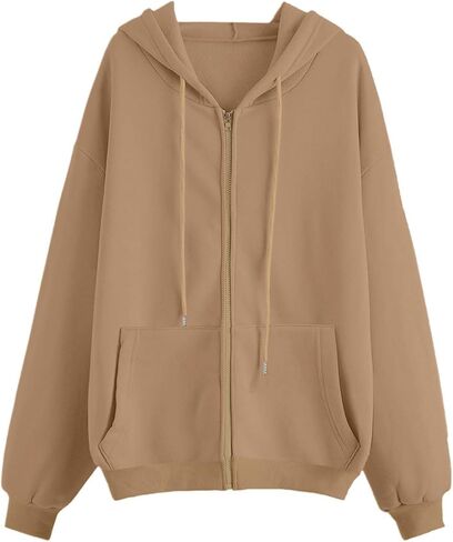 Teen Girls Cute Fleece Hoodies Jacket Basic Solid Color Zip up Sweatshirts Kids Fall Winter Casual Loose Fit Daily Outfits in Saudi Arabia