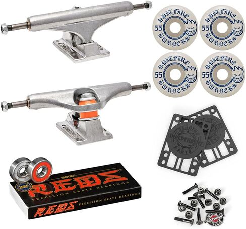 Independent Skateboard Trucks 139 Mid + 55mm Spitfire Burners Wheels, Bones Bearings in Saudi Arabia