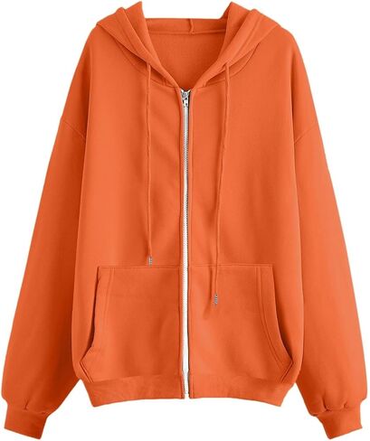 Teen Girls Cute Fleece Hoodies Jacket Basic Solid Color Zip up Sweatshirts Kids Fall Winter Casual Loose Fit Daily Outfits in Saudi Arabia