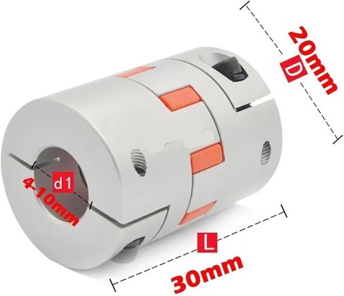 CNC CLAMP CLAMP CLAMP D20 L30 حجم عمود CNC JAW GOW COUPLING 4/5/6/6.35/7/8/10MM 5MM 8MM D20L30 1PCS (5x10) in Saudi Arabia
