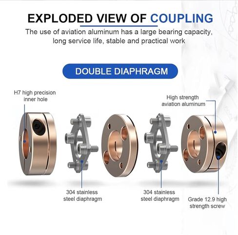 D20L28 3MM إلى 8MM DISC DISPLER DISICISION DECISIONAL اقتران مرن 1PCS (5x5) in Kuwait