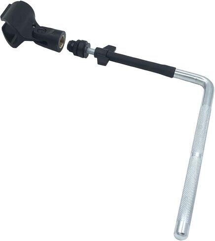 Drum Set Microphone Mount Holder, Drum Rack Mounting Clamp with L Shaped Mic Mount Arm Shock Mount Microphone Clip, Microphone Stand for Hi-Hat Cymbal Stand Percussion Drum Set in Saudi Arabia