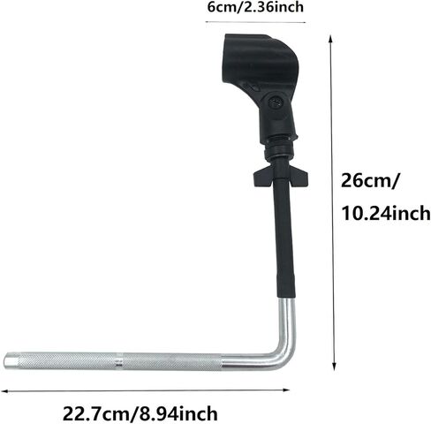 Drum Set Microphone Mount Holder, Drum Rack Mounting Clamp with L Shaped Mic Mount Arm Shock Mount Microphone Clip, Microphone Stand for Hi-Hat Cymbal Stand Percussion Drum Set in Saudi Arabia