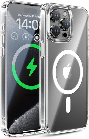 Magic John for iPhone 16 Pro Max Case [زر التحكم في الكاميرا] [متوافق مع Magsafe] الغطاء المقاوم للخدش ، مقاوم للصدمات العسكرية ، حالة هاتف مغناطيسي لـ iPhone 16 Pro Max 6.9 بوصة ، واضحة in Saudi Arabia