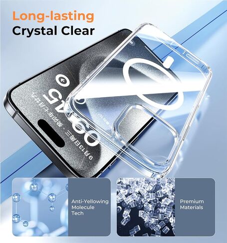 Magic John for iPhone 16 Pro Max Case [زر التحكم في الكاميرا] [متوافق مع Magsafe] الغطاء المقاوم للخدش ، مقاوم للصدمات العسكرية ، حالة هاتف مغناطيسي لـ iPhone 16 Pro Max 6.9 بوصة ، واضحة in Saudi Arabia