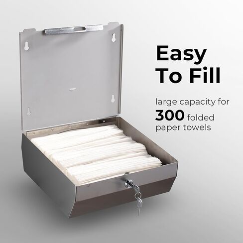 Paper Towel Holder Dispenser Wall Mount, Stainless Steel Bathroom Paper Towel Holder, C Fold Multifold Trifold Paper Towel Dispenser,Commercial Toilet Paper Napkin Holder, Hand Towel Dispenser in Saudi Arabia