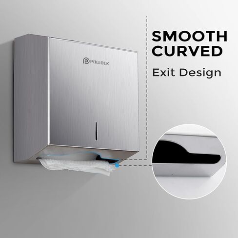 Paper Towel Holder Dispenser Wall Mount, Stainless Steel Bathroom Paper Towel Holder, C Fold Multifold Trifold Paper Towel Dispenser,Commercial Toilet Paper Napkin Holder, Hand Towel Dispenser in Saudi Arabia