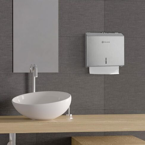 Paper Towel Holder Dispenser Wall Mount, Stainless Steel Bathroom Paper Towel Holder, C Fold Multifold Trifold Paper Towel Dispenser,Commercial Toilet Paper Napkin Holder, Hand Towel Dispenser in Saudi Arabia