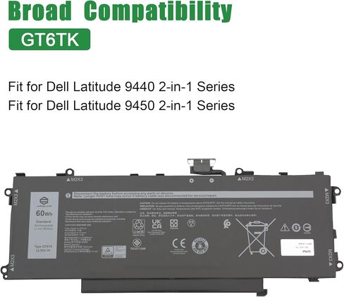 47XV3 Laptop Battery Replacement for Dell Latitude 9330 Series Notebook 0GK1M0 GK1M0 Black 11.55V 50Wh 4113mAh in Saudi Arabia