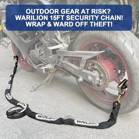 Heavy Duty Security Chain, 15ft x 3/8in Thick, Anti-Theft & Cut-Proof Motorcycle Chain with Cinch Ring - Secure Generators, Ebikes, & 2-Wheeled Vehicles in Saudi Arabia