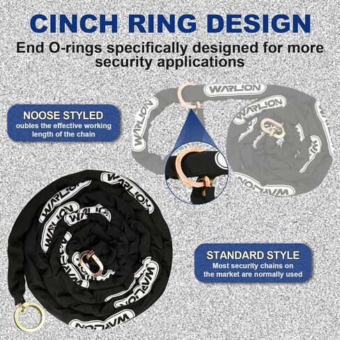 Heavy Duty Security Chain, 15ft x 3/8in Thick, Anti-Theft & Cut-Proof Motorcycle Chain with Cinch Ring - Secure Generators, Ebikes, & 2-Wheeled Vehicles in Saudi Arabia