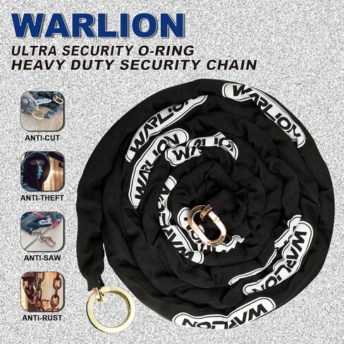 Heavy Duty Security Chain, 15ft x 3/8in Thick, Anti-Theft & Cut-Proof Motorcycle Chain with Cinch Ring - Secure Generators, Ebikes, & 2-Wheeled Vehicles in Saudi Arabia