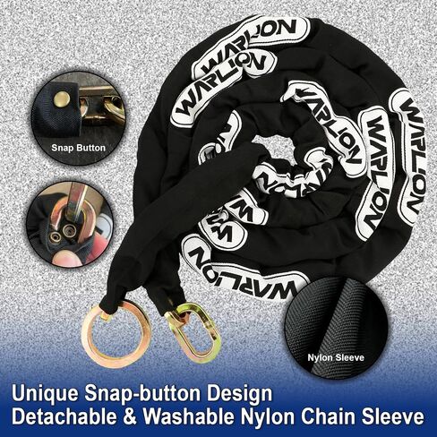 Heavy Duty Security Chain, 15ft x 3/8in Thick, Anti-Theft & Cut-Proof Motorcycle Chain with Cinch Ring - Secure Generators, Ebikes, & 2-Wheeled Vehicles in Saudi Arabia