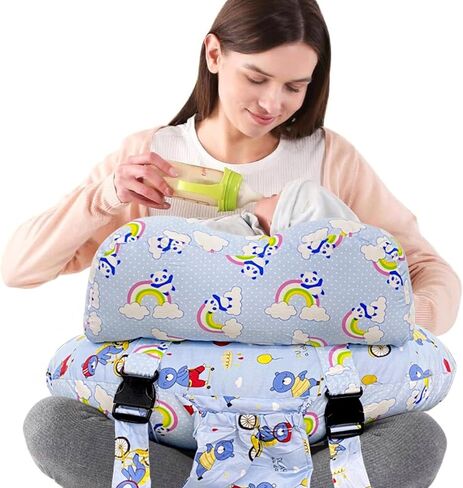 3-Piece Nursing Pillow Set | Adjustable Support, 100% Cotton Cover, Handy Pocket for Feeds, Snuggles, and Everything in Between in Kuwait