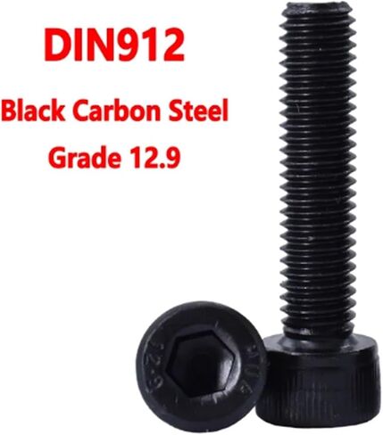 50-1000pcs M2 M2.5 M3 M4 M5 M6 M8 Din912 G12.9 Allen Hexagon Socket Screw DIN7991 Black Steel G10.9 Hex Socket Countersunk Screw(12.9 Cap Head Screw,12MM_M2(1000PCS)) in Saudi Arabia