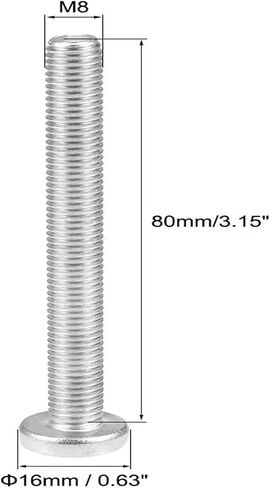 M8x70mm Machine Screws Pan Cross Slot Cross Head Screw 304 Stainless Steel Fasteners Bolts 2Pcs in Saudi Arabia