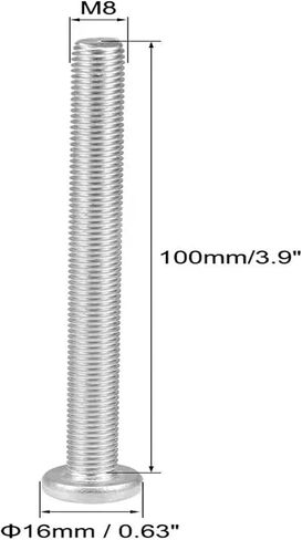 M8x70mm Machine Screws Pan Cross Slot Cross Head Screw 304 Stainless Steel Fasteners Bolts 2Pcs in Saudi Arabia