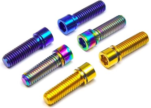 6pcs m5 m6 m7 m8*16/20mm titanium ti sti procks procks مع غسالة للدراجة الجذعية الدراسية سكوتر الفرامل (الذهب ، m5x18mm) in Saudi Arabia